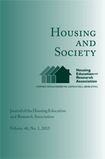 Cover image for Housing and Society, Volume 40, Issue 1, 2013