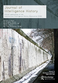 Cover image for Journal of Intelligence History, Volume 14, Issue 2, 2015