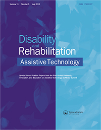 Cover image for Disability and Rehabilitation: Assistive Technology, Volume 13, Issue 5, 2018