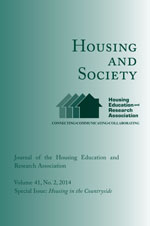Cover image for Housing and Society, Volume 41, Issue 2, 2014