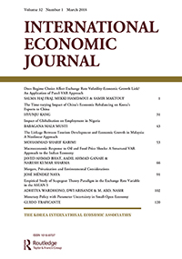Cover image for International Economic Journal, Volume 32, Issue 1, 2018