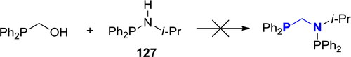 Scheme 83. Reaction of Ph2PCH2OH with phosphinamines.[Citation316]