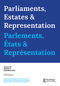 Cover image for Parliaments, Estates and Representation, Volume 39, Issue 3, 2019