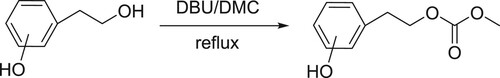 Scheme 75. Synthesis of carbomethoxylation of the alcoholic groups of phenols.