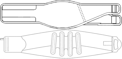 Figure 1. Fabric-based belt (upper) and assembled narrow fabrics belts (lower).