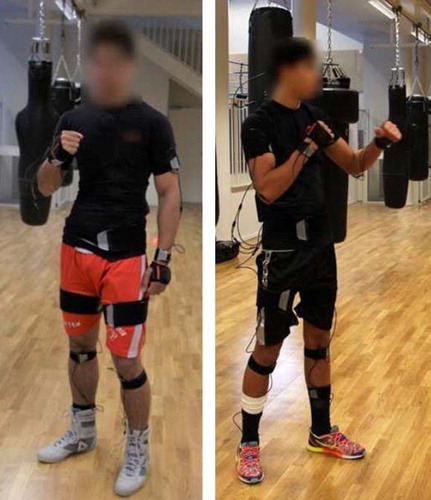 Figure 1. Positioning of the MVN Biomech suit during a cross standardized technique.