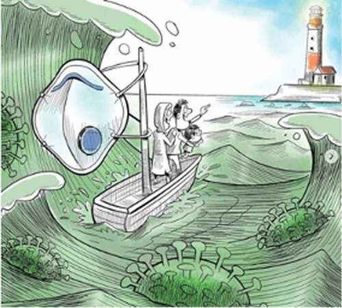 Figure 1. Sailing in a stormy coronavirus sea by Alireza Pakdel