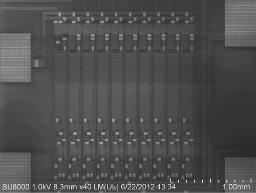 Figure 10. SEM optical image of the fabricated sample of the optimized circuit.