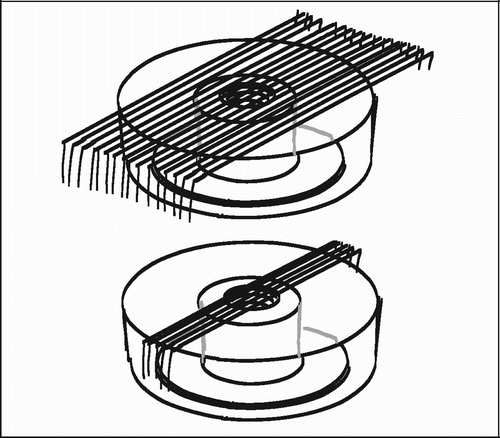 Figure 10. Exhaustive vertical sections (above) and central vertical sections (below)