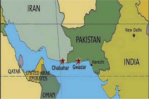 Figure 4. The situation of Chabahar port in the region.
