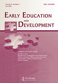 Cover image for Early Education and Development, Volume 31, Issue 5, 2020
