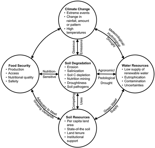 Figure 3 Impact of soil degradation on conflict, violence and political instability. C: carbon.