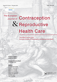 Cover image for The European Journal of Contraception & Reproductive Health Care, Volume 26, Issue 1, 2021