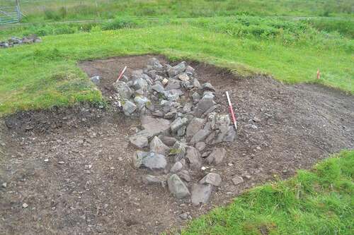 Figure 3. Pre-excavation shot of the Swordle Bay Viking boat burial. Photo by author.