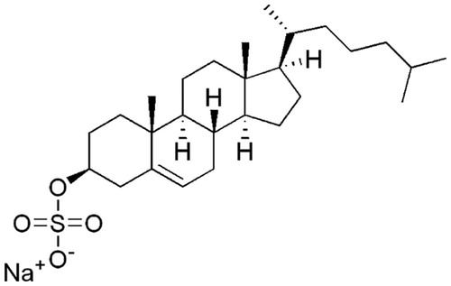 Figure 1. Structure of sodium cholesterol sulfate (CS).