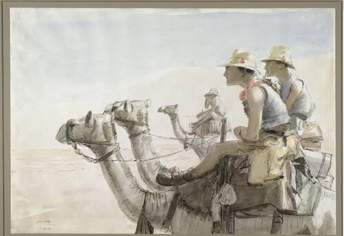 Figure 2. James McBey, The Long Patrol: Strange Signals, 12 July 1917, pen and ink with watercolour on paper, 421 × 604 mm. London, British Museum © Aberdeen City Council (James McBey) and The Trustees of the British Museum. All rights reserved.
