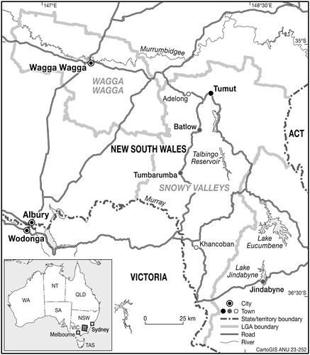Figure 1. The Snowy Valleys region of New South Wales (NSW), Australia.