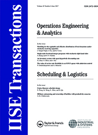 Cover image for IISE Transactions, Volume 49, Issue 6, 2017