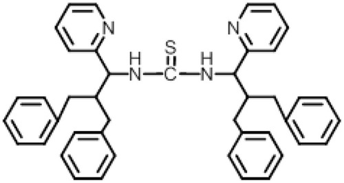 Figure 2 1,3-bis(2-benzyl-3-phenyl-1-(pyridine-2-yl)propyl)thiourea (Compound I).