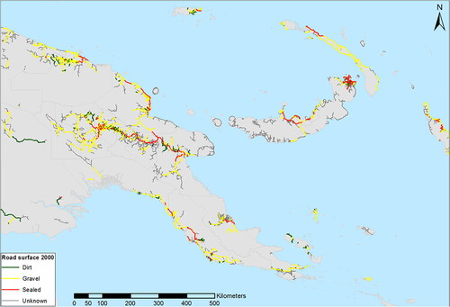 Figure 1. Roads by surface type in 2000.