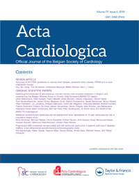 Cover image for Acta Cardiologica, Volume 73, Issue 5, 2018