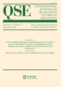 Cover image for International Journal of Qualitative Studies in Education, Volume 35, Issue 8, 2022