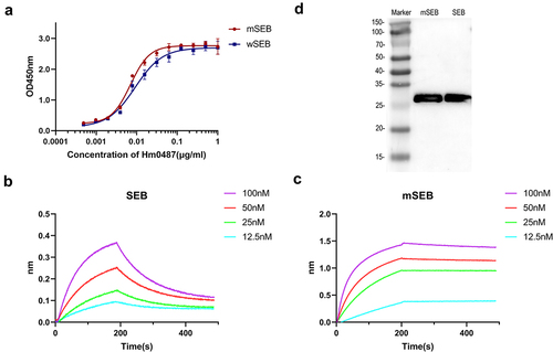 Figure 1. Hm0487 binds SEB with high affinity.