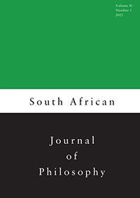 Cover image for South African Journal of Philosophy, Volume 41, Issue 1, 2022