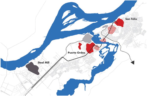 Figure 2. Location of original settlements in Ciudad Guayana. Source: Avella (Citation2017).