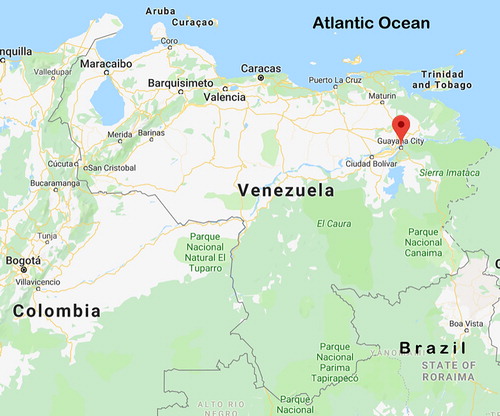 Figure 1. Location of Ciudad Guayana in Venezuela. Source: Map data © 2019 Google.