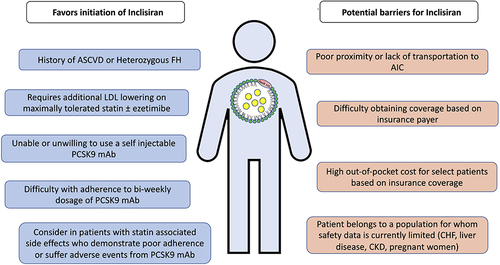 Figure 2 Factors to consider when prescribing inclisiran.