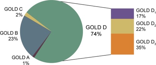 Figure 2 Distribution of patients by GOLD 2013 group.