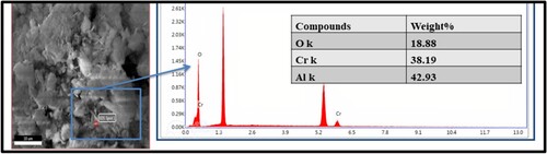 Figure 7. EDs spot and spectra of AlCrO3.