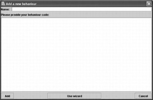 FIGURE 8 Dialog screen for add/edit behaviors.