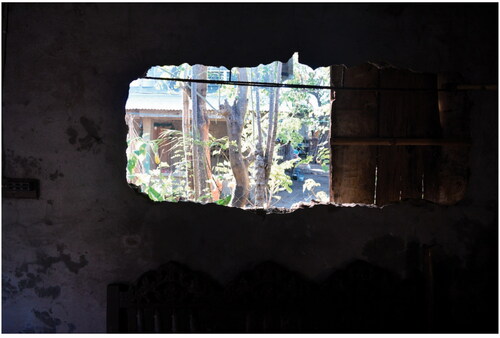 Figure 4 A weaver’s view to their garden from her typhoon ravaged home. Photo Credit: Kelly, R. (2019).