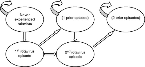 Figure 1. Description of the RV5 Markov model.