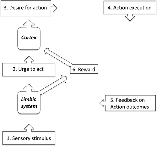 Figure 1. The motivation-for-action model proposed by Davenport to account for the urge to cough (adapted from Davenport, Sapienza, & Bolser, 2002).