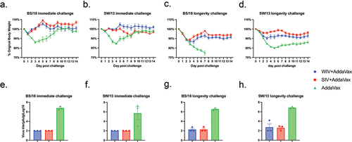 Figure 6. COBRA-IIV with AddaVax provided long-term protection in pre-immune mice.