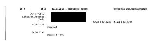 Figure 2 Partial sample Williamstown PD call log entry