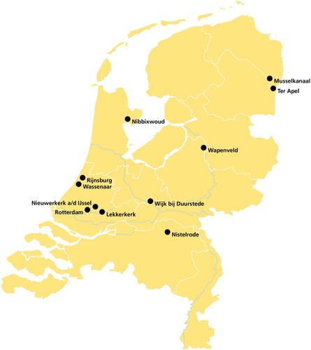 Figure 1. Dispersal location of Syrian respondents who were resettled from Turkey to the Netherlands in 2016.