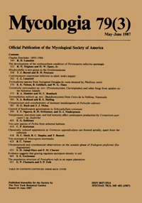 Cover image for Mycologia, Volume 79, Issue 3, 1987