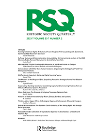 Cover image for Rhetoric Society Quarterly, Volume 53, Issue 2, 2023