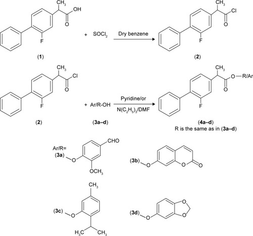 Figure 1 Synthesis of flurbiprofen–antioxidant mutual prodrugs.