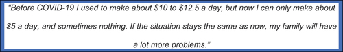 Figure 2. Quote from an interview conducted in survey one, revealing significant worries for the future.