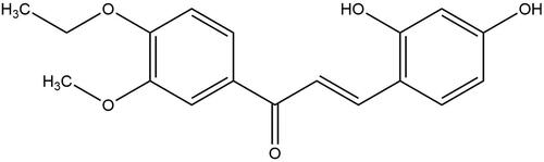 Figure 1. Chemical structure of 2,4-dihydroxy-3′-methoxy-4′-ethoxychalcone (DMEC).
