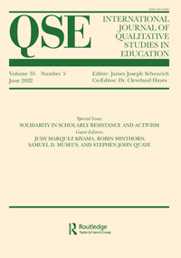 Cover image for International Journal of Qualitative Studies in Education, Volume 35, Issue 5, 2022