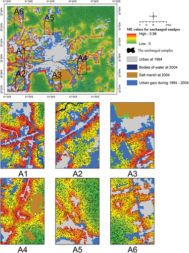 Figure 3. The maximum entropy of non-change samples for Isfahan City.