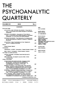 Cover image for The Psychoanalytic Quarterly, Volume 91, Issue 3, 2022