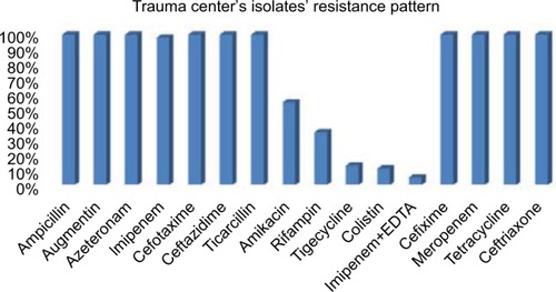 Figure 2 Antibiotic resistance pattern in the Shahid Rajaei Trauma Hospital.