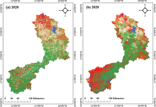 Figure 8. Comparison of the Reference and Simulated Maps of Bafing for 2020.
